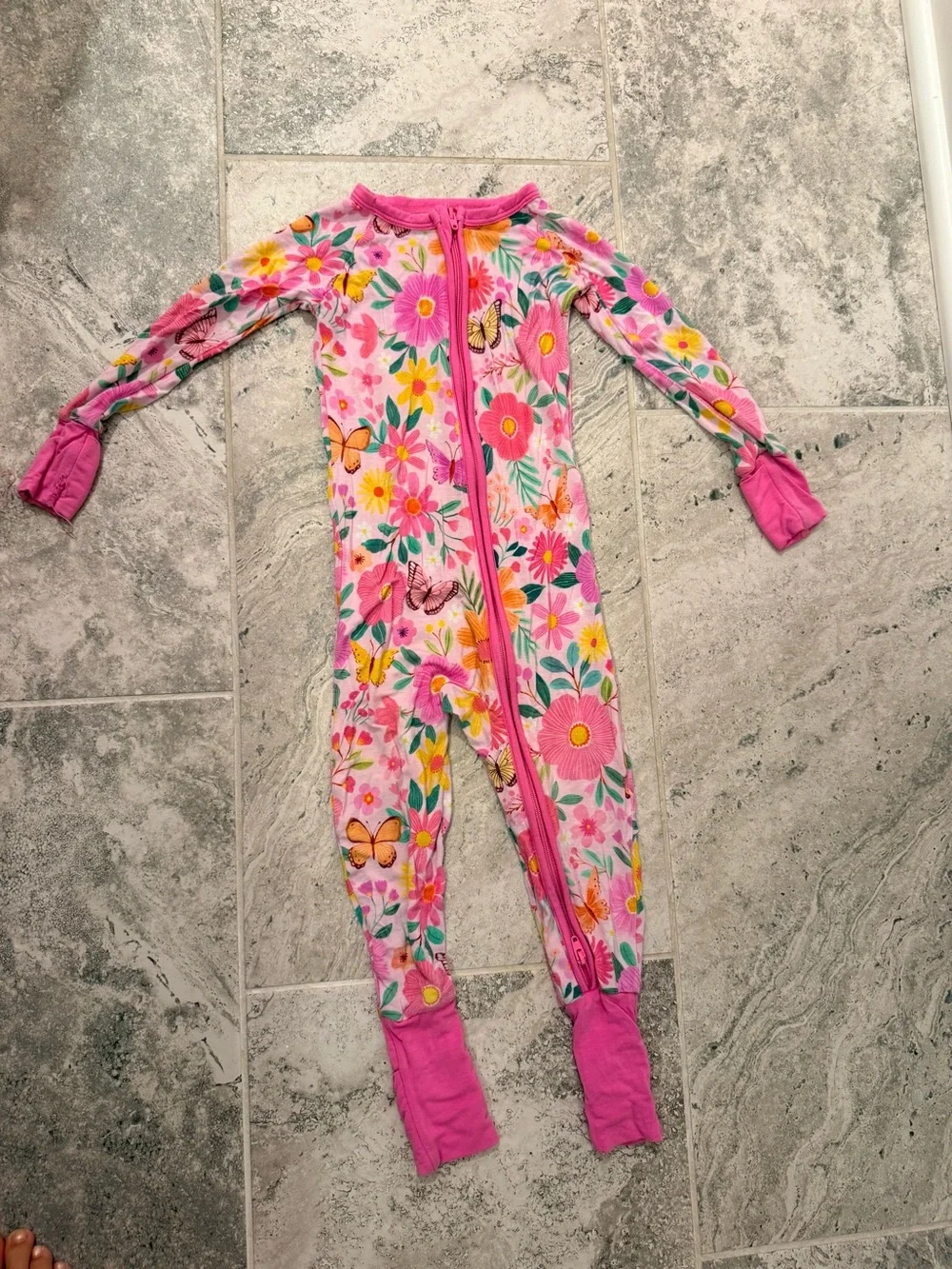 Little Sleepies butterfly blooms footie